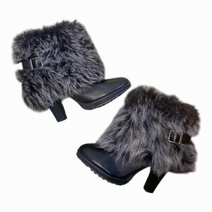 Vintage Faux Fur Cuff Boots
